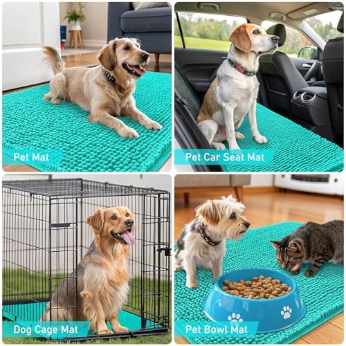 OLANLY Dog Door Mat for Muddy Paws 50x30, Super Absorbent Chenille Mud Mat - Image 7