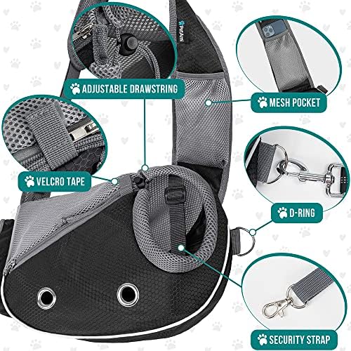 PetAmi Small Dog Sling Carrier, Puppy Cat Hands-Free Purse, 10 lb - Image 3