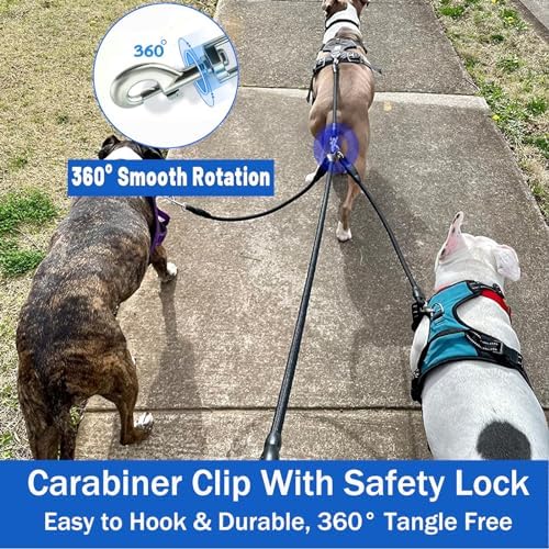 Heavy Duty 3 Dog Leash for Small Dogs No Tangle Detachable 360° Swivel Device - Image 4