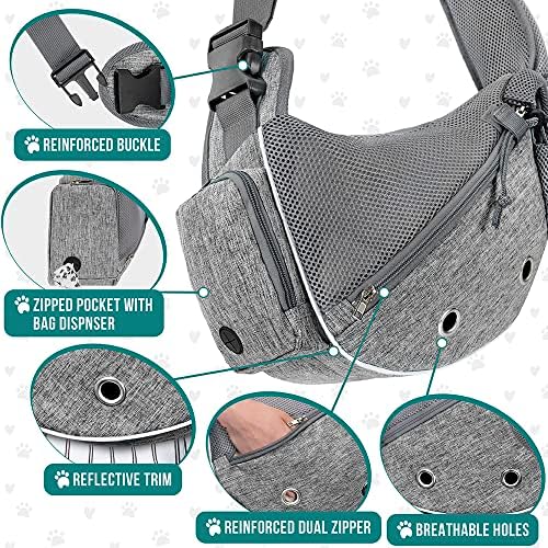 PetAmi Small Dog Sling Carrier, Puppy Cat Hands-Free Purse, 5 lb - Image 4