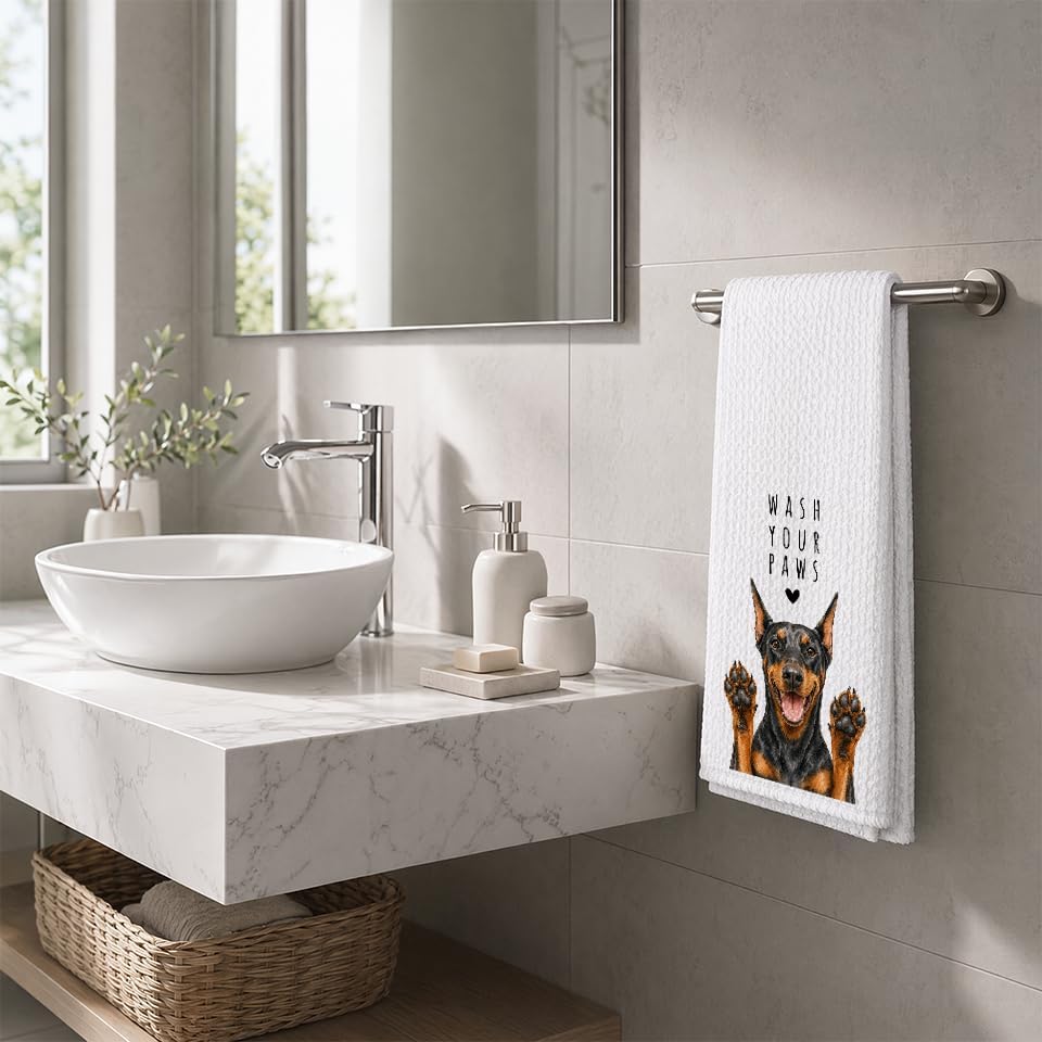 Dobie Kitchen Towel, Hand Towel, Doberman Gifts - Image 4