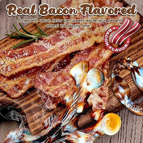 Dog Chew Toys for Aggressive Chewers 4 Pack, Indestructible Dog Toys, Bacon - Image 4