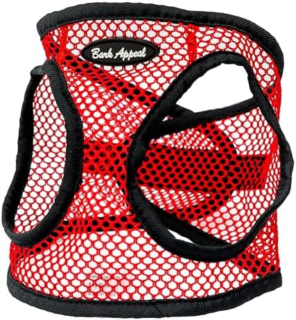 Bark Appeal Red Netted Step-in Dog Harness by BarkAppeal
