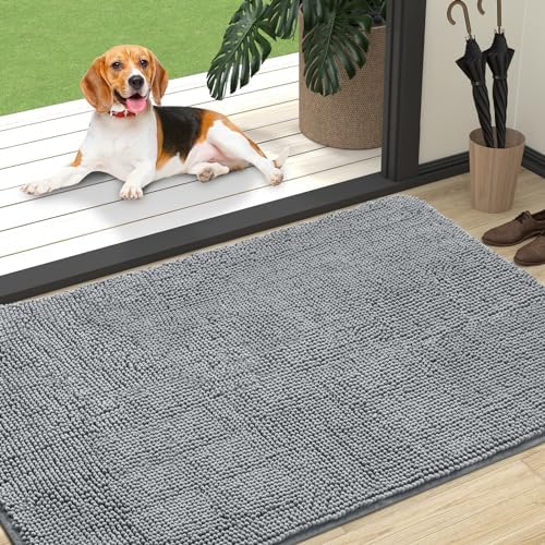 OLANLY Dog Door Mat for Muddy Paws 47x32, Super Absorbent Chenille Mud Mat by OLANLY