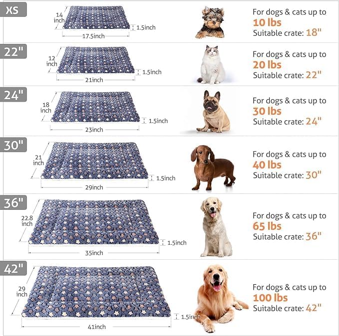 Mora Pets Dog Crate Pad Bed Ultra Soft Pet Mat Star Print Blue 29 x 21 Inch - Image 6