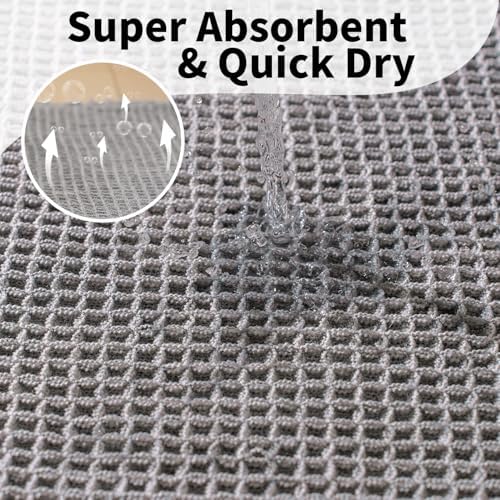 Long Bath Mat, Waffle Bathroom Runner Rug Non Slip Washable, 24 x 72 - Image 6