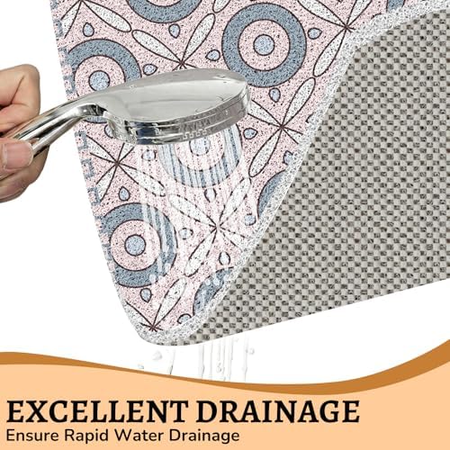 BLESWIN Anti Slip Shower Mat, 27 x 27 Inch Square Soft PVC Loofah Bath Mat - Image 2