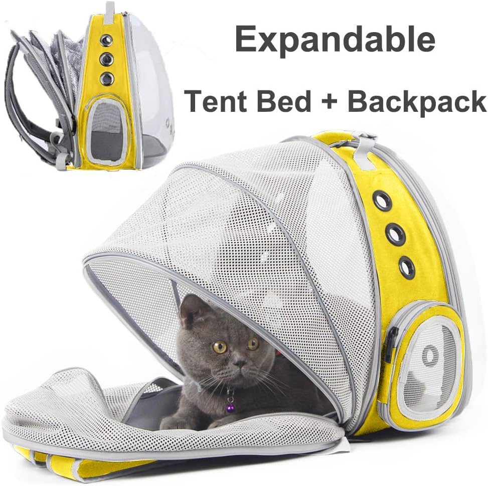 Expandable Cat Backpack Carrier, Fit up to 12 lbs, Space Capsule Astronaut - Image 3