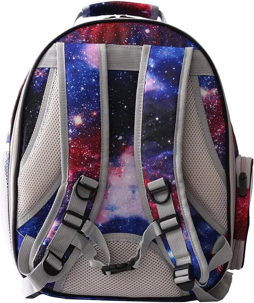 Galaxy Blue Cat Bubble Backpack, Back Extension Space Capsule Astronaut Clear - Image 3